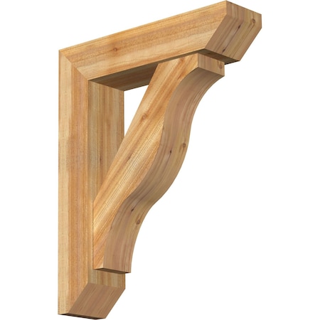 Ekena Millwork Funston Slat Rough Sawn Bracket w/ Offset Brace, Western Red Cedar, 8"W x 32"D x 40"H BKT0806X32X40FST06RWR